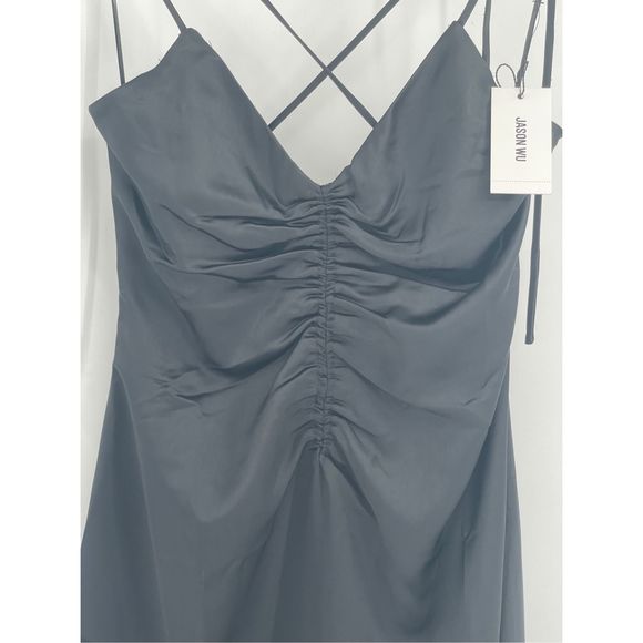 Jason Wu Slip Dress Satin Women Medium Black Sleeveless New MIDI‎ Strappy - Picture 4 of 13